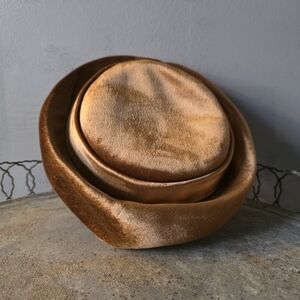 Joseph Horne Vintage Luxurious Gold Velvet Fascinator Hat